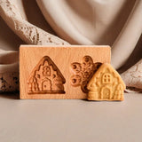 Seasonal Holiday Wooden Cookie Moulds Baking Tools Gifts for Bakers