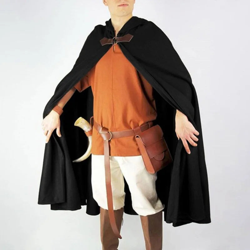 Short Medieval Velvet Capelet Hooded Cloak Renaissance Cape