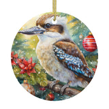 Kookaburra Ceramic Christmas Round Ornament