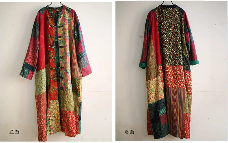 Vintage Cotton Linen Patchwork Coats