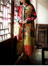 Vintage Cotton Linen Patchwork Coats