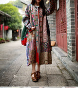 Vintage Cotton Linen Patchwork Coats