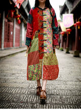 Vintage Cotton Linen Patchwork Coats