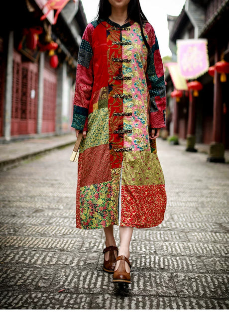 Vintage Cotton Linen Patchwork Coats