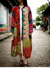 Vintage Cotton Linen Patchwork Coats