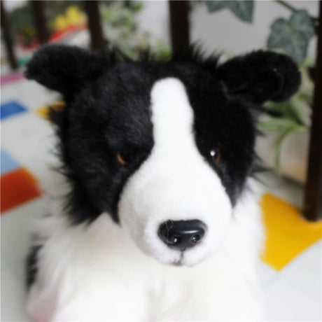 Border Collie Back & White Dog Puppy Plushie Toy
