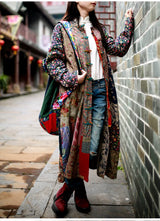 Vintage Cotton Linen Patchwork Coats