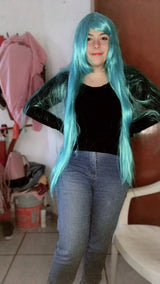 Extra Long Wavy or Straight Wigs with Full Bangs Heat Resistant.