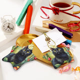 Black Cat Ceramic Star Shape Christmas Ornament