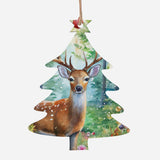 Woodland Deer Wooden Christmas Tree Hanging Ornament