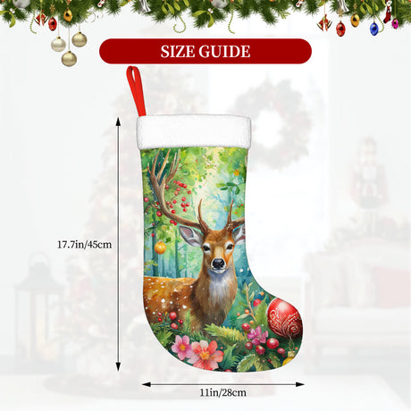 Woodland Deer & Peacock Christmas stockings