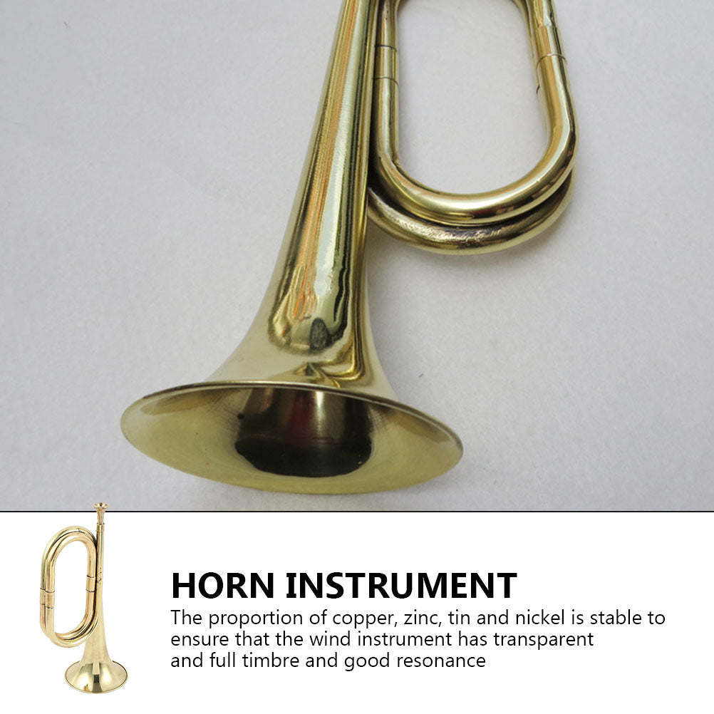 Bugle Trumpet Brass Cavalry Horn with Mouthpiece for School Band Cavalry Military Orchestra Musical Instrument