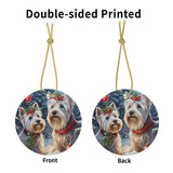 West Highland Terriers Ceramic Christmas Round Ornament