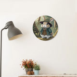 Sweet Woodland Bunny Round Steel Metal Wall Art Decor