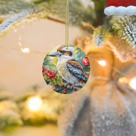 Kookaburra Ceramic Christmas Round Ornament