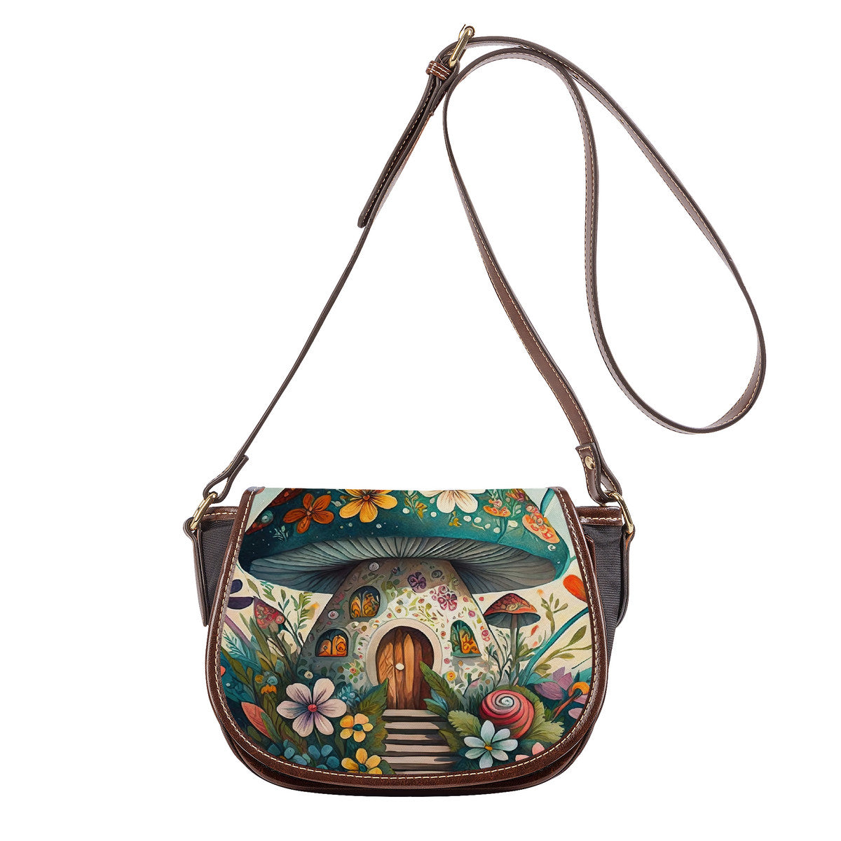 Mushroom Cottage Saddle Bag