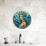Mermaid Margot Round Steel Metal Art Decor