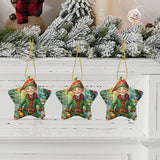 Elf Ceramic Star Shape Christmas Ornament
