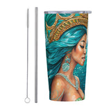 Teal Depths Mermaid 20oz Stainless Steel Straw Lid Cup