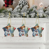 Jack Russell Dog Ceramic Star Shape Christmas Ornament