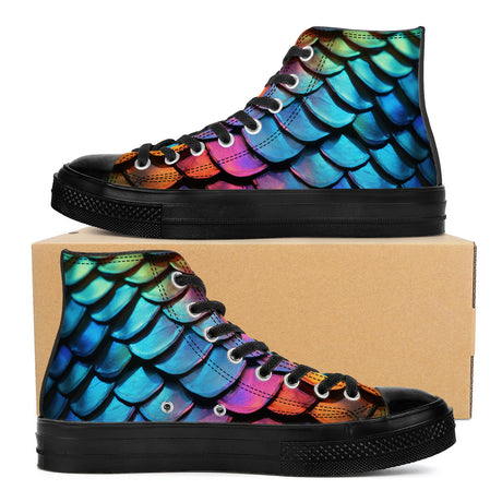 Call of the Dragon High Top Canvas Shoes - Black