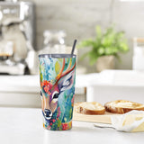 Woodland Deer 20oz Stainless Steel Straw Lid Cup