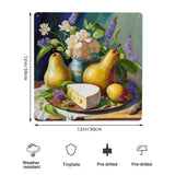 Still Life Cheese and Pears Square Steel Metal Wall Art Decor