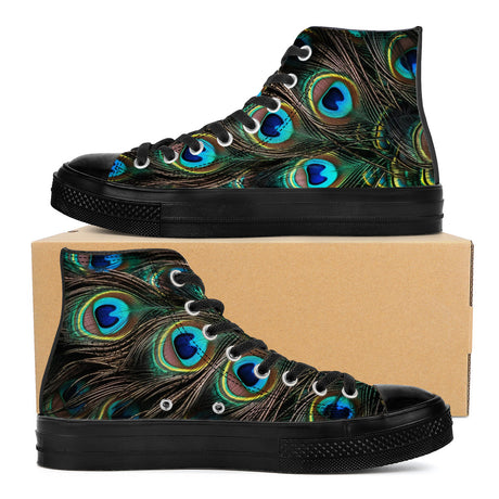 Peacock High Top Canvas Shoes - Black