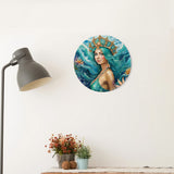 Mermaid Margot Round Steel Metal Art Decor