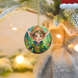 Woodland Elf Ceramic Christmas Ornament