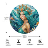 Mermaid Margot Round Steel Metal Art Decor