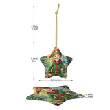 Elf Ceramic Star Shape Christmas Ornament