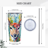 Woodland Deer 20oz Stainless Steel Straw Lid Cup
