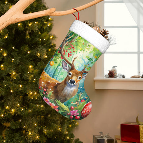Woodland Deer & Peacock Christmas stockings