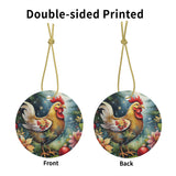Chicken Ceramic Christmas Ornament