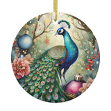 Woodland Peacock Ceramic Christmas Ornament