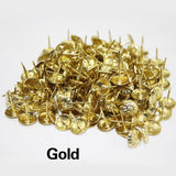 100Pcs Gold Brass Brads Tacks Upholstery Pushpins