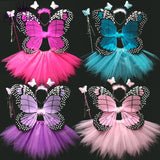 Light Up Butterfly Wings + Wand + Headband + Tutu Skirt Costume