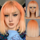Short Straight Wigs with Bangs