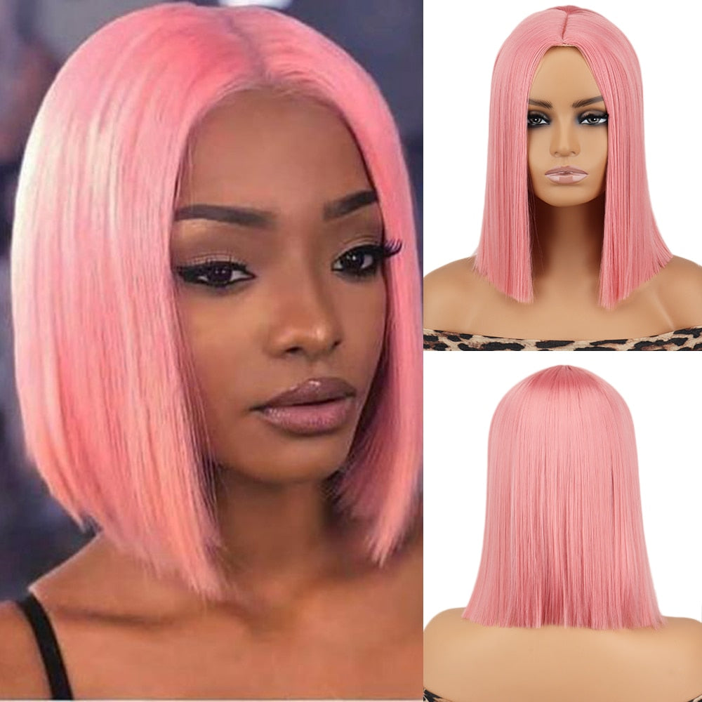 Short Straight Wigs with Bangs