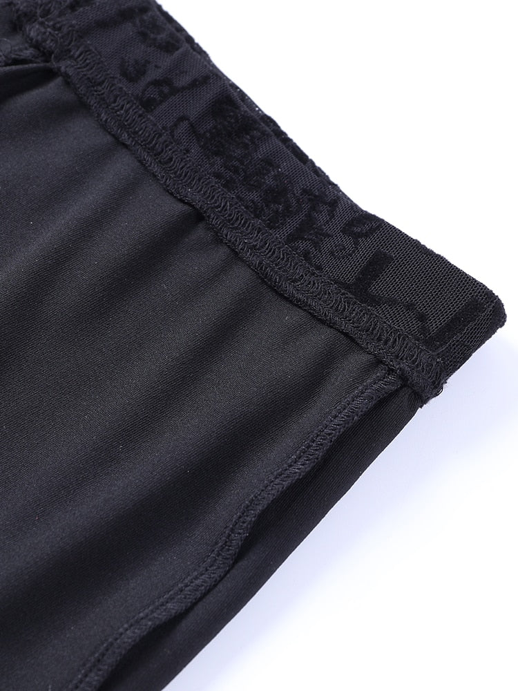 Gothic Black Lace Flare Pants