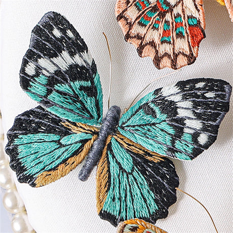 Starter Embroidery Kit Handmade Butterfly Brooches DIY Sewing Kit With Hoop