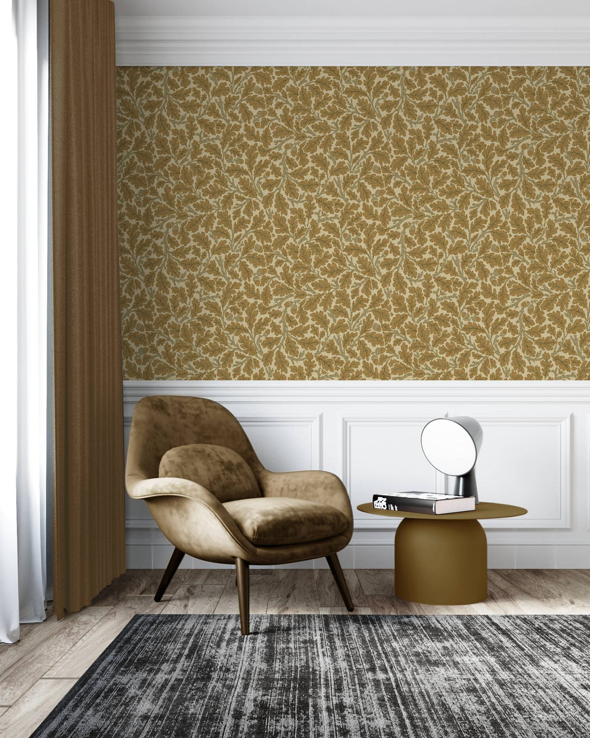 Golden Ochre Leaves Wallpaper