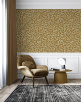 Golden Ochre Leaves Wallpaper