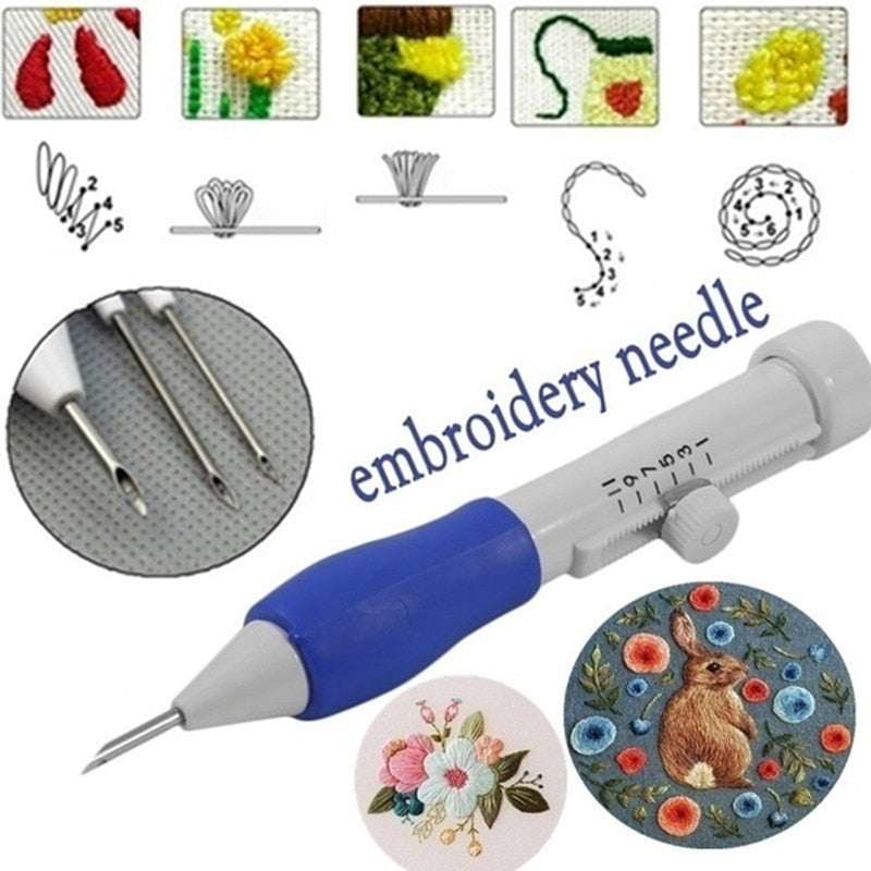 Embroidery Punch Needle Kit Stitching Tool Set Embroidery Needle Pen Tool for DIY Craft