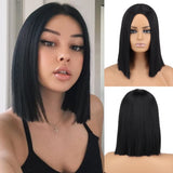 Short Straight Wigs with Bangs