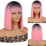 Short Straight Wigs with Bangs