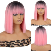 Short Straight Wigs with Bangs