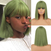Short Straight Wigs with Bangs