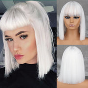 Short Straight Wigs with Bangs